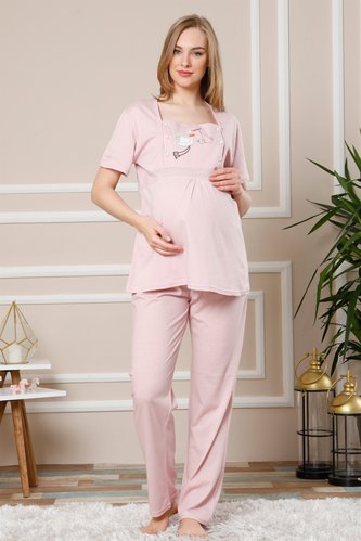 Жінка вагітна піжама SNY 8025 рожевий Жінка вагітна піжама SNY 8025 рожевий з 3