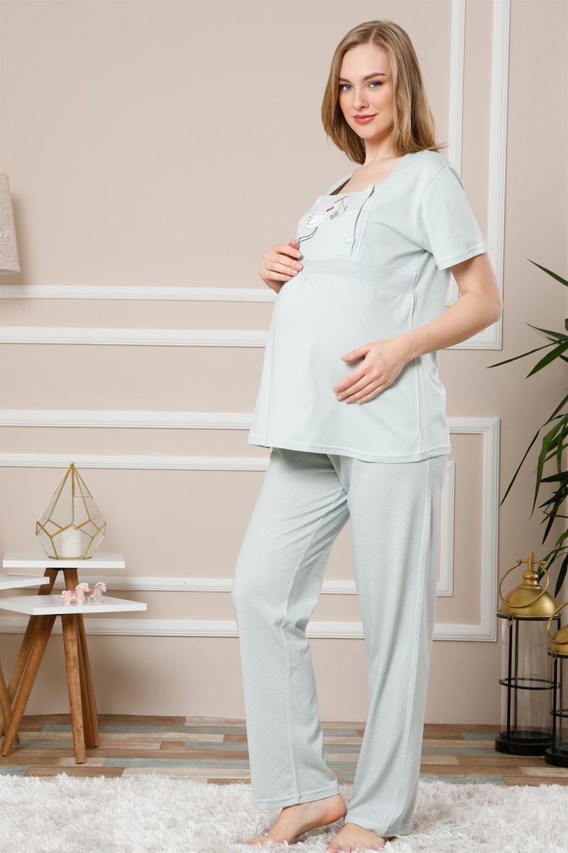 Жінка вагітна піжама SNY 8025 зелений Жінка вагітна піжама SNY 8025 зелений з 3