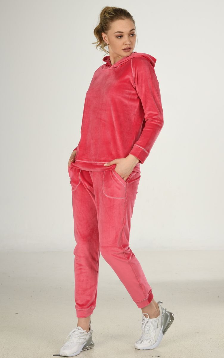 Женская бархатная пижама Jiber 3932 розовый Женская бархатная пижама Jiber 3932 розовый з 4