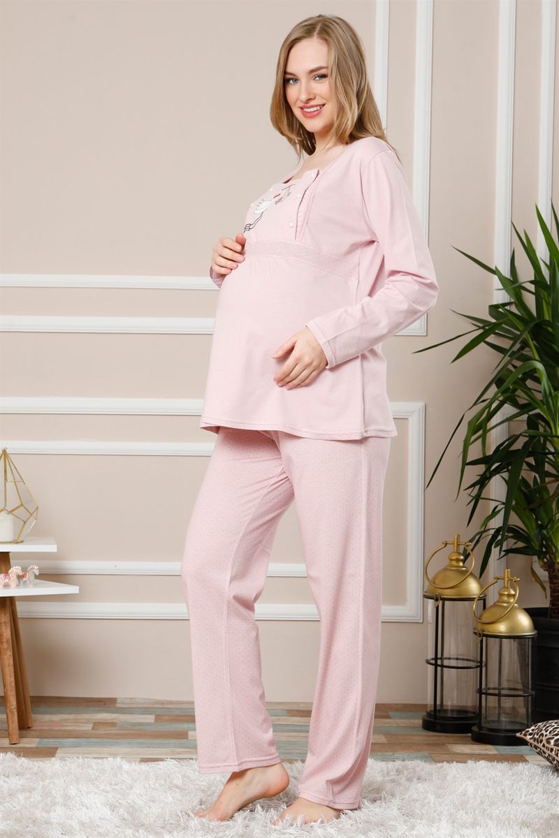 Жінка вагітна піжама SNY 8027 рожевий Жінка вагітна піжама SNY 8027 рожевий з 3