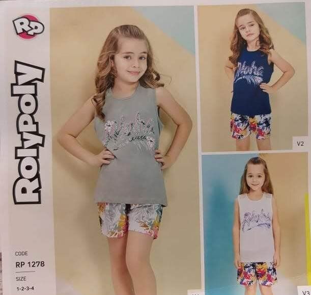 Пижама детская для девочек RolyPoly 1278 темно-синяя Пижама детская для девочек RolyPoly 1278 темно-синяя из 3