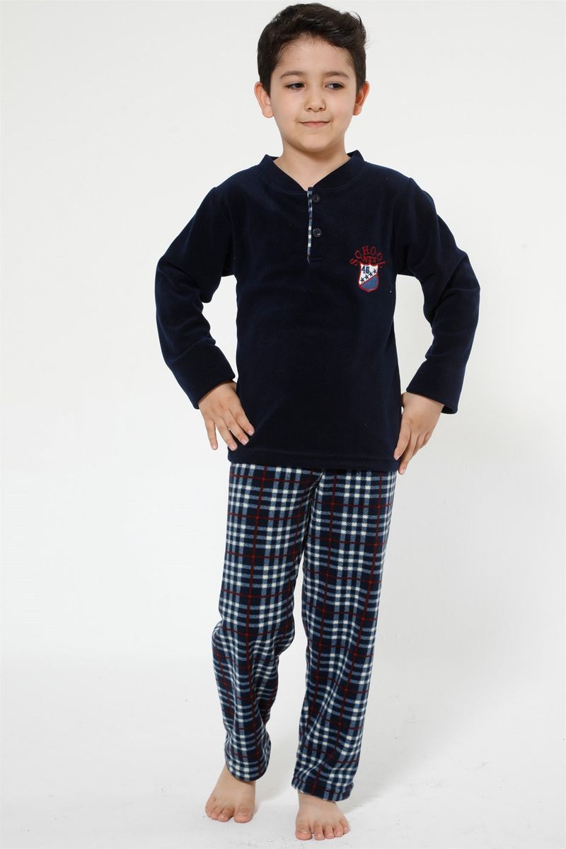 Флис пижама для мальчика Sny 7014 темно-синий Флис пижама для мальчика Sny 7014 темно-синий из 3