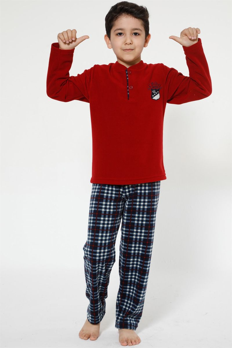 Флис пижама для мальчика Sny 7014 бордовый Флис пижама для мальчика Sny 7014 бордовый из 2